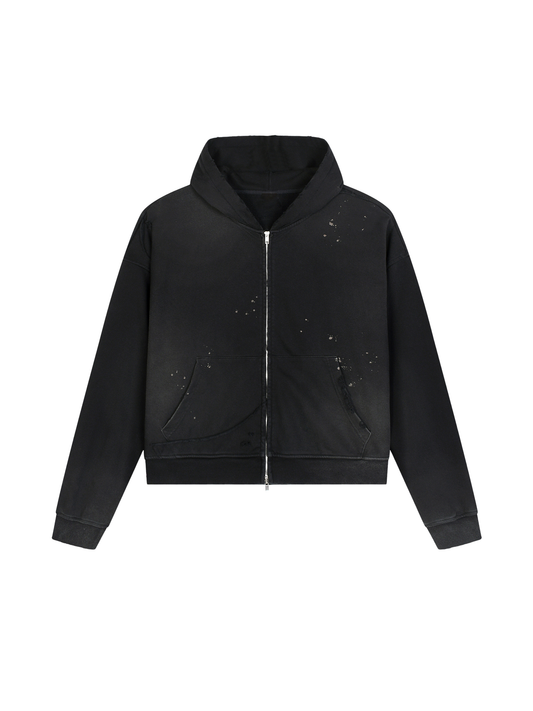 Sun Frayed Zip Hoodie